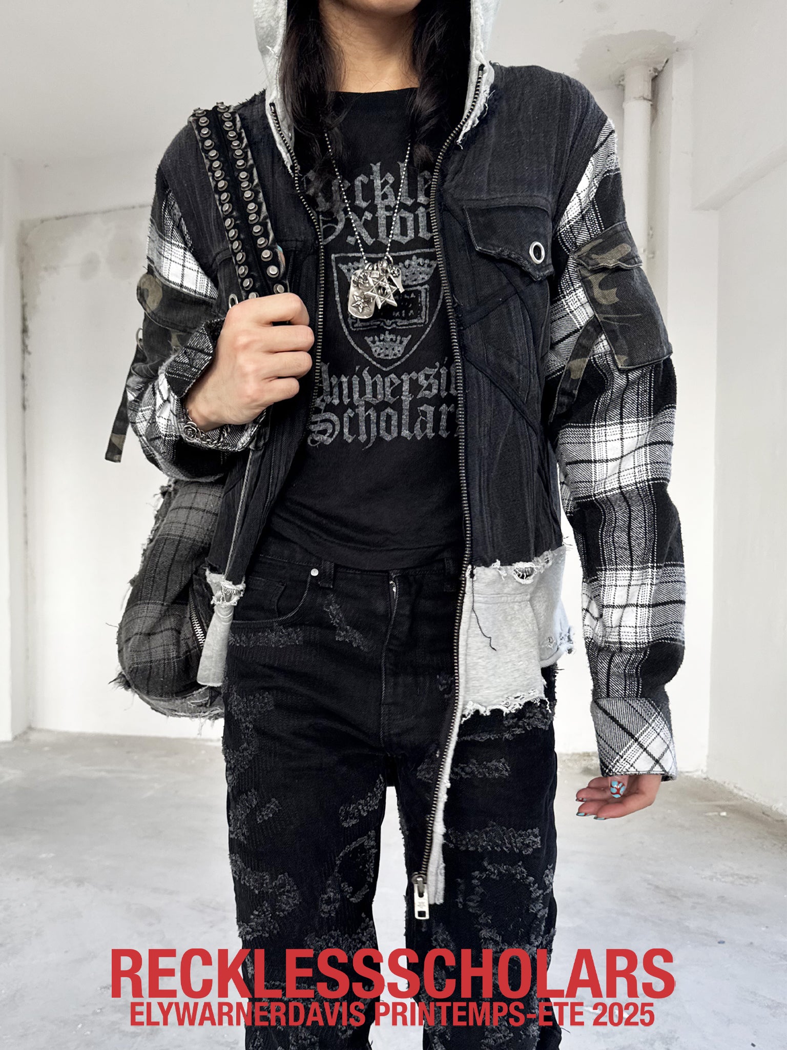 TRASHED DENIM FLANNEL TRUCKER JAKCET – Reckless Scholars