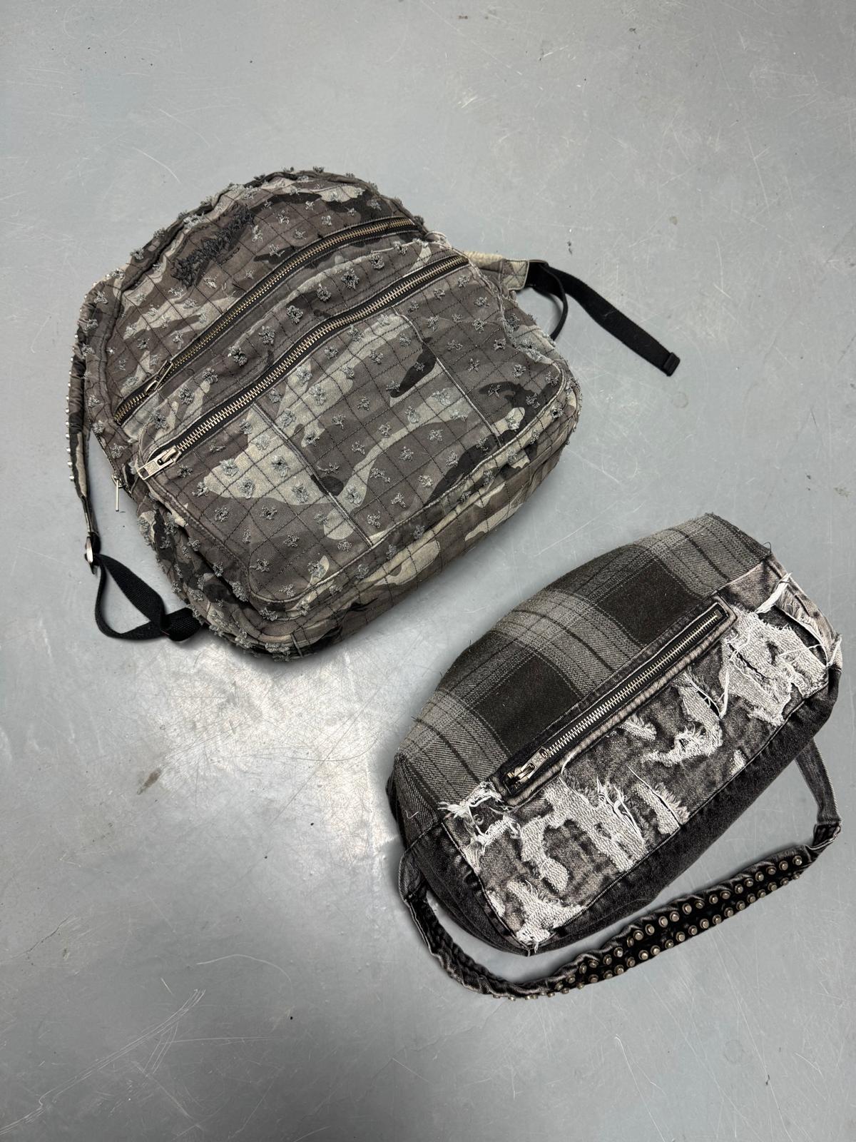 Reckless Scholars リュック/バックパック/デニム CAMMO TRASHED DENIM BACKPACK – Reckless Scholars
