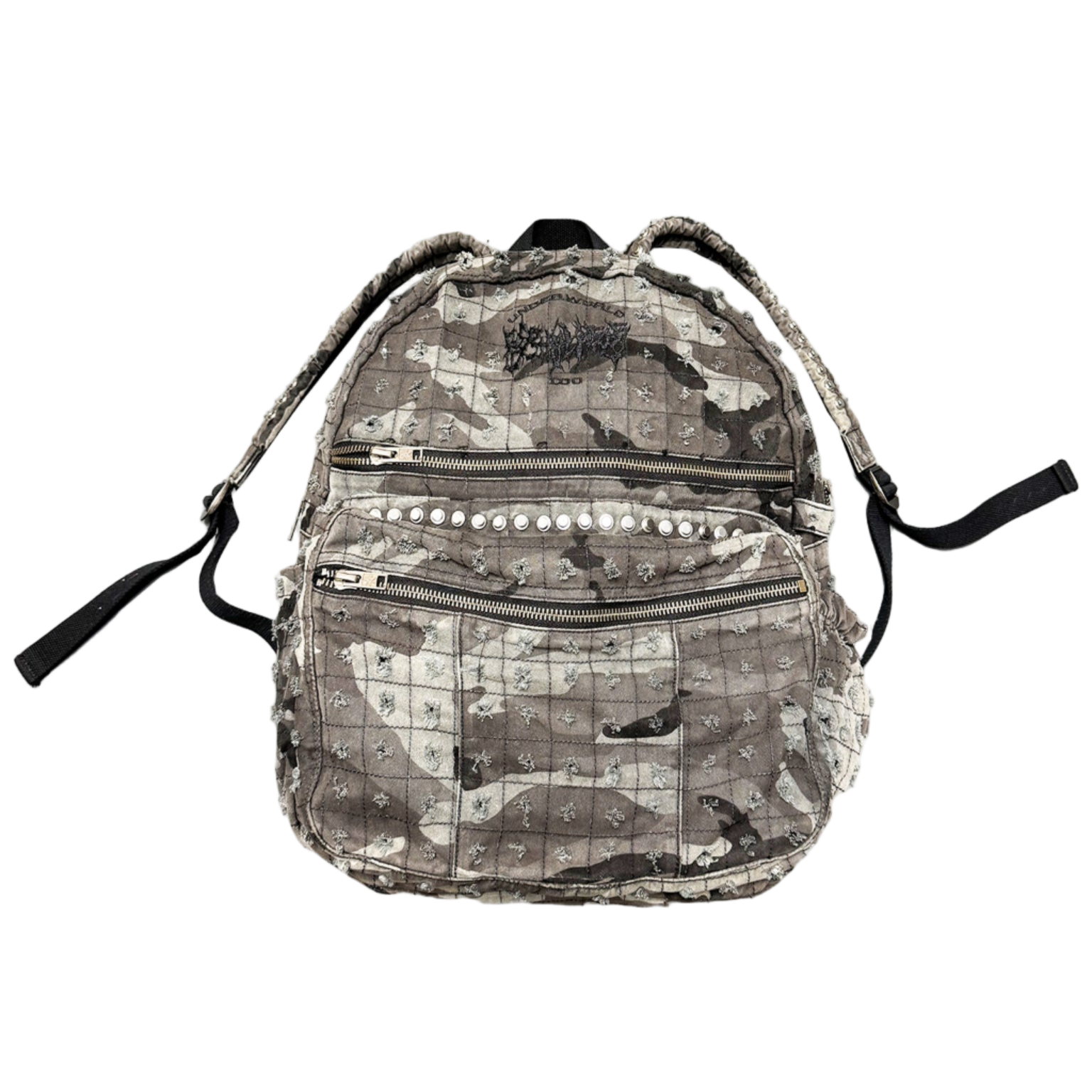 CAMMO TRASHED DENIM BACKPACK – Reckless Scholars