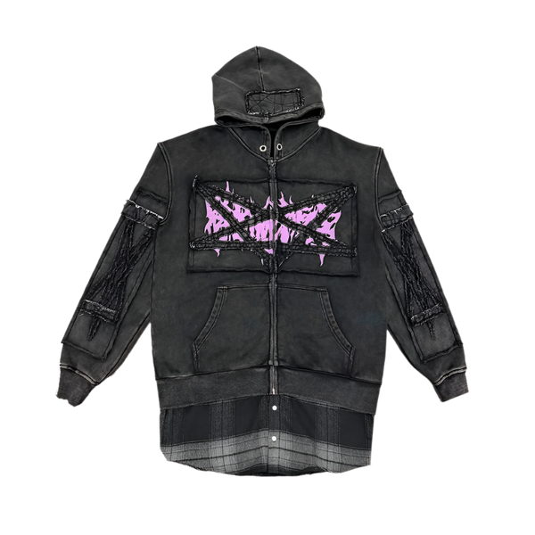 PENT PATCH FLANNEL ZIP HOODIE – Reckless Scholars